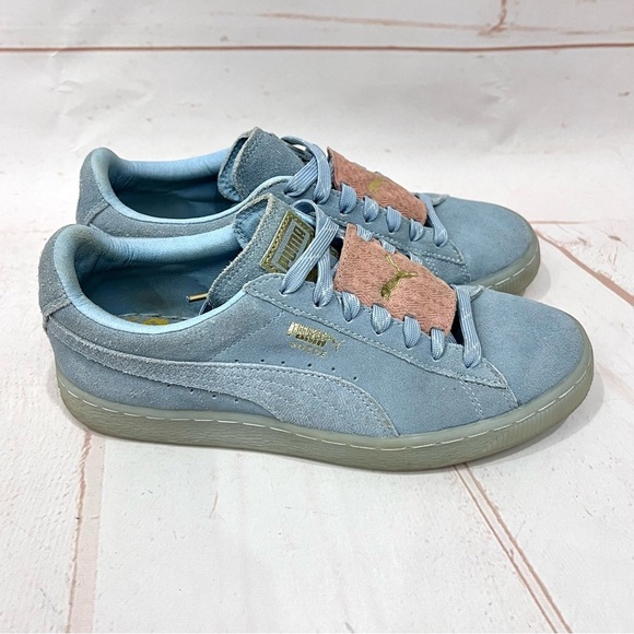 Puma Classic Suede Epic Remix Baby Blue Fog Salmon Pink Gold Training Sneakers main image 10